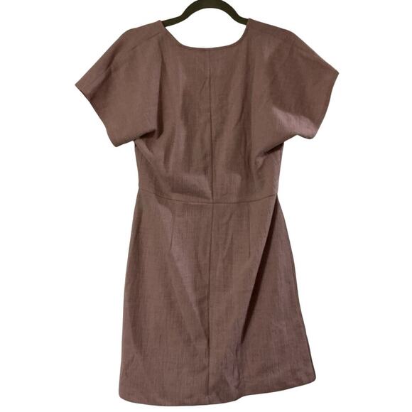 Madewell Mauve Textured Wrap Front Short Sleeve Dress Women’s Small Cotton Blend - Picture 2 of 11